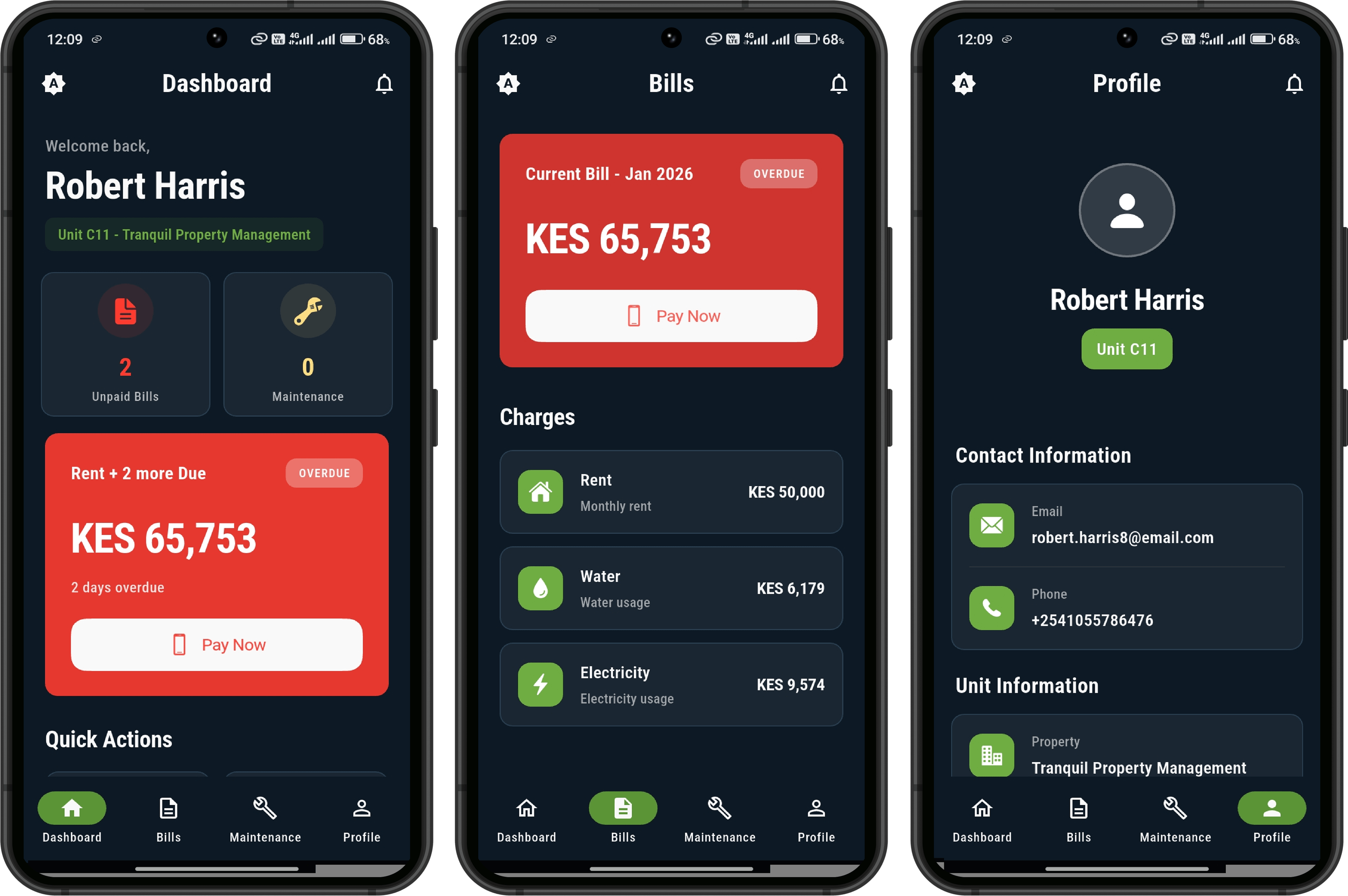 Property management dashboard preview